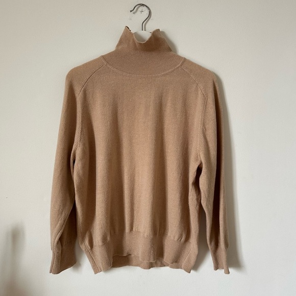 DEMYLEE NY Turtleneck Wool Sweater In Tan Size M - Picture 1 of 7
